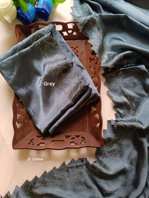 Leaf cut Muna Satin Partywear