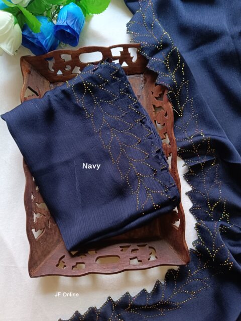 Leaf cut Muna Satin Partywear