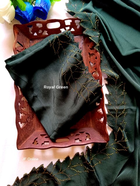 Leaf cut Muna Satin Partywear