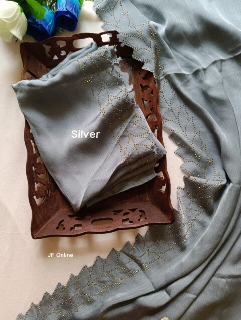 Leaf cut Muna Satin Partywear