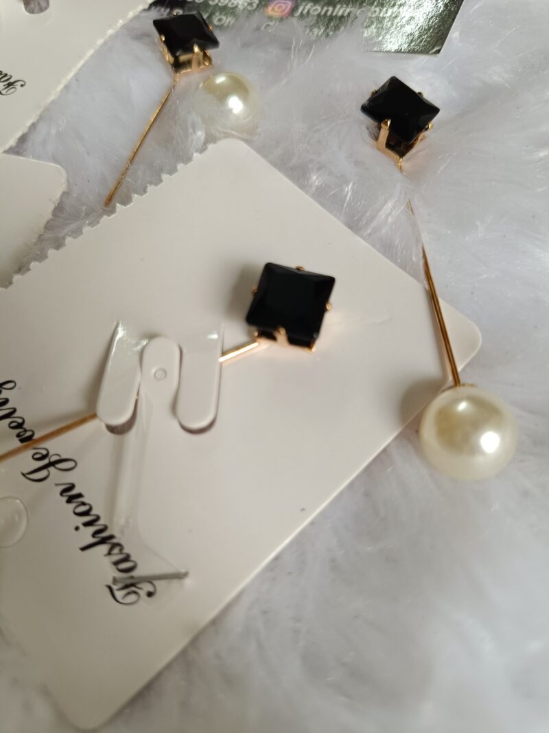 Hijab pin Black stone with lock