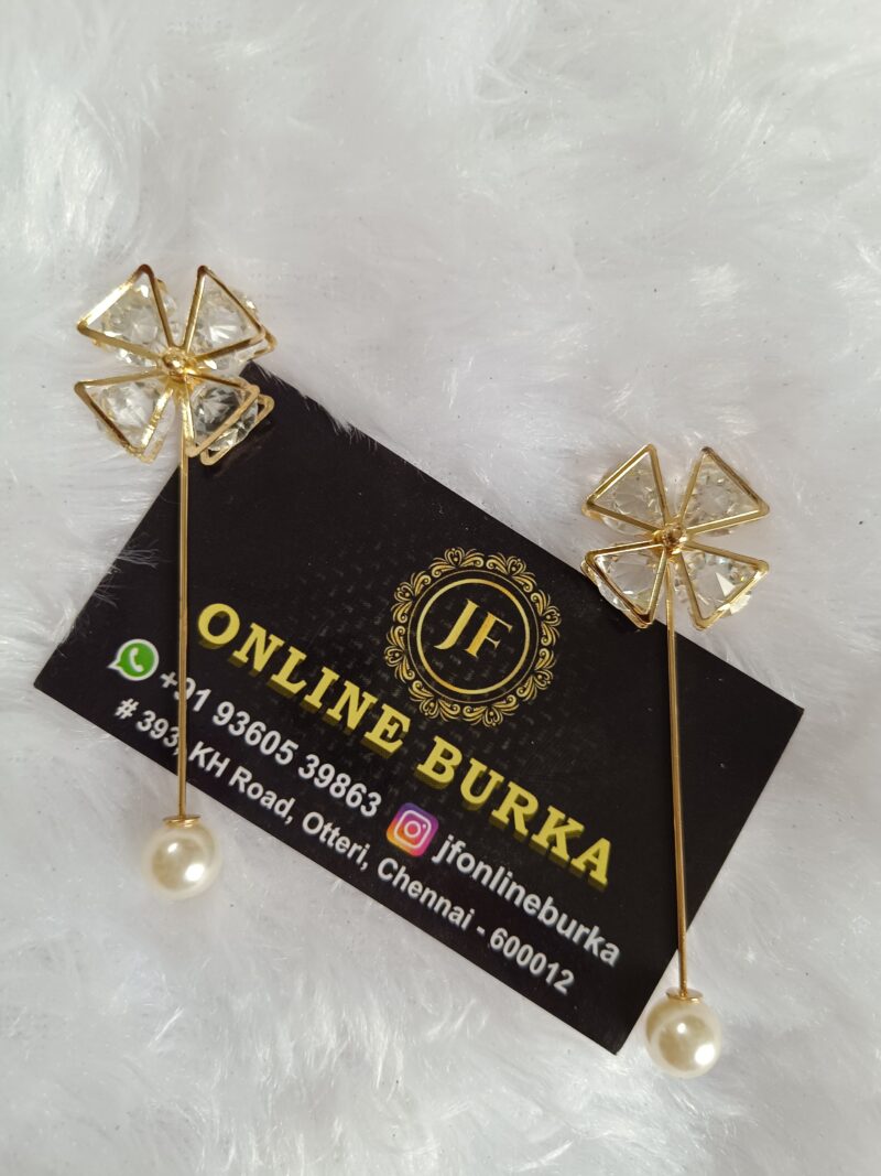 Hijab pin with pearl lock at back - Image 2