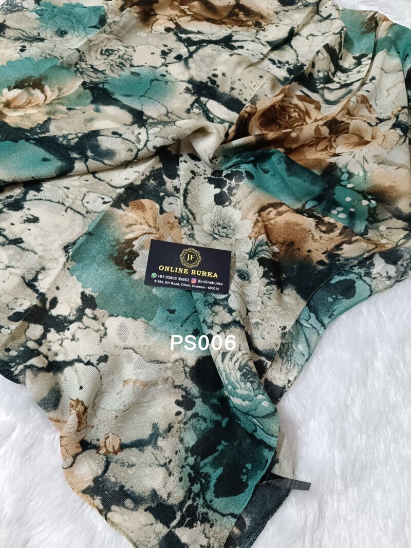 Cotton Tie and Dye Floral print Hijabs PS006
