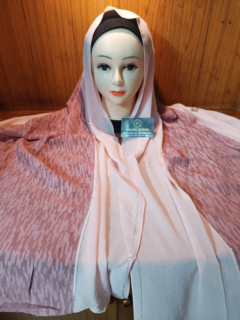 Partywear Hijab model3 Pink shade - Image 2