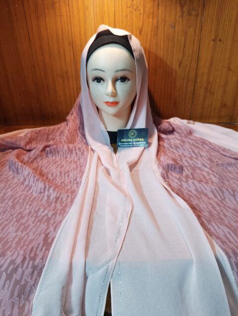 Partywear Hijab model3 Pink shade
