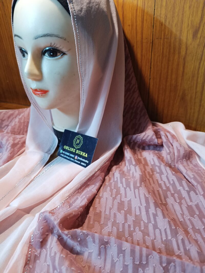 Partywear Hijab model3 Pink shade - Image 3