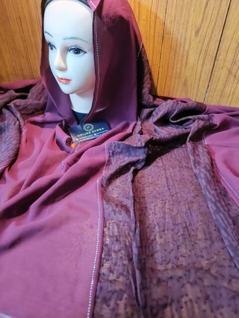Partywear Chiffon model 3 wine shade