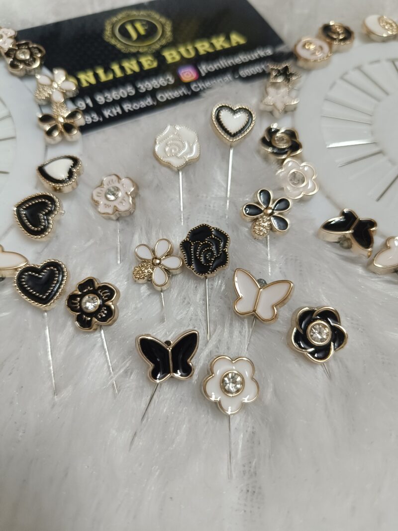 Hijab pin White and Black  Set of 20 - Image 3