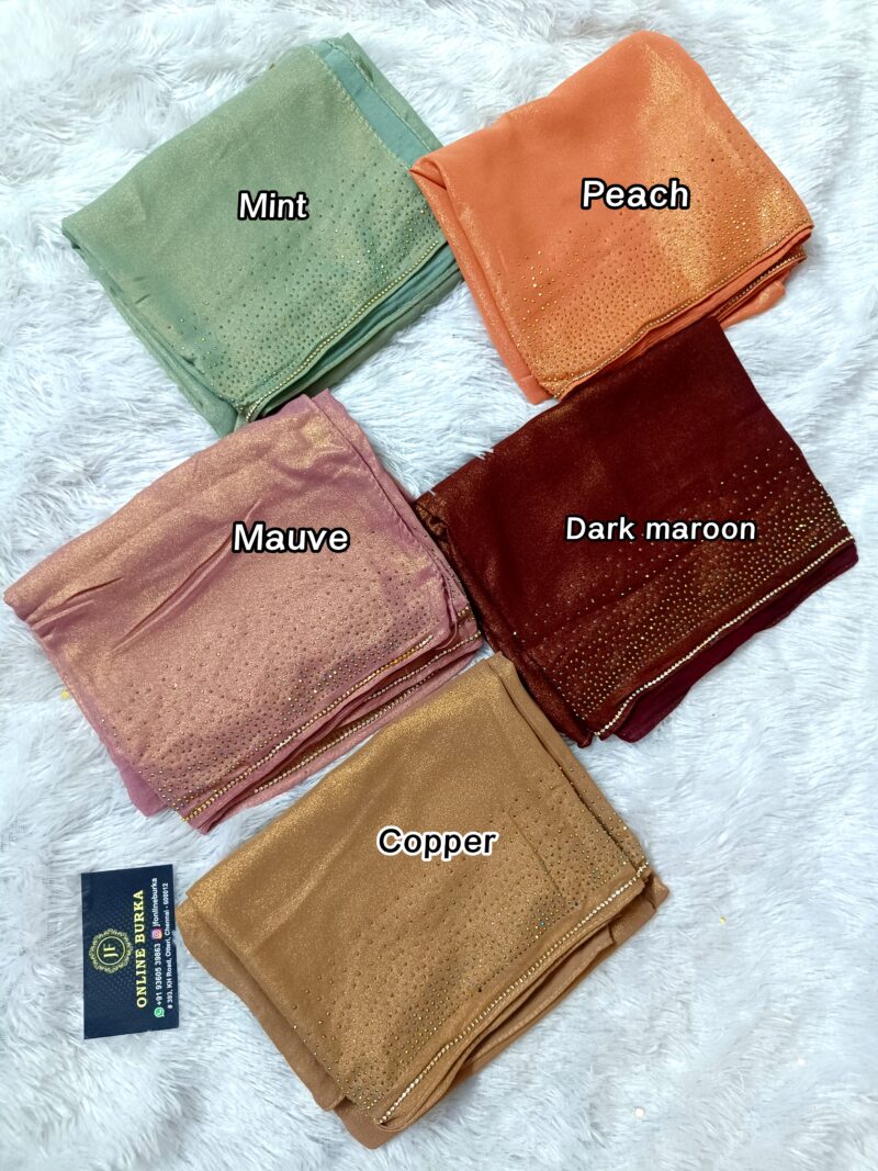 Rhinestone Shimmer Chiffon Hijab - Image 2